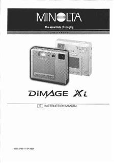 Minolta Dimage X i manual. Camera Instructions.